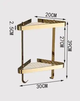Твердая латунь настенные золото Ванная комната угловая полка для ванной полка для шампуня полка для ванной и душа мыльницы для ванны аксессуары