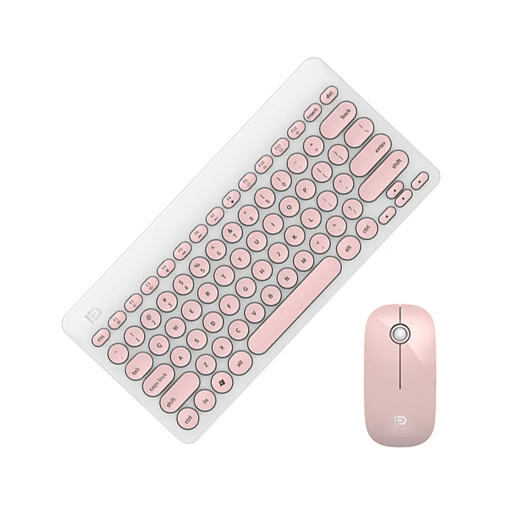 Multimedia Wireless Keyboard Mouse Combos with Fashionable Ultra Thin Whaterproof Silent Mice for Computer PC Gaming TV#g4