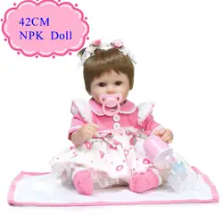 Очень милый кровать Playmate Reborn Baby Doll сделаны pp хлопок и силиконовые хорошее качество и безопасный bonecas Bebe для детей как подарок