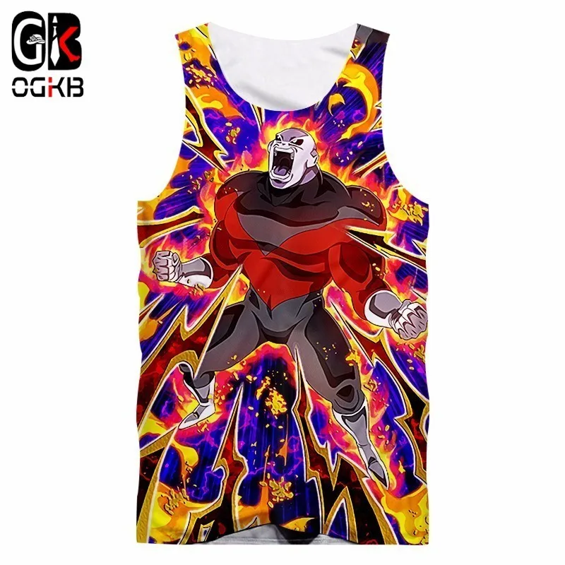 

OGKB New Summer Tops Men's Funny Print Dragon Ball Z 3d Tank Top Male Workout Sleeveless Tee Shirts Punk