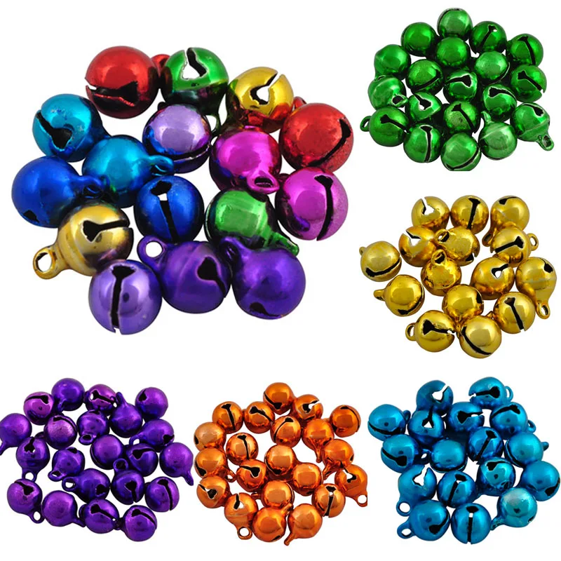 

LNRRABC Sale 9*6mm Iron Loose Beads Small Jingle Bells Merry Xmas Christmas Tree Decoration Ornament Home 40pcs/lot