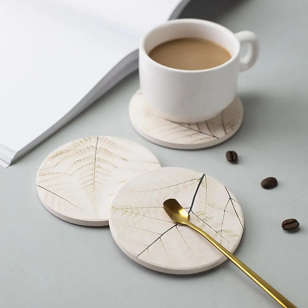 

Innovative Absorbent Pad Diatomite Absorbent Coaster Insulated Placemat Natural Cork Coasters Cups Mugs Holder Drink Coasters