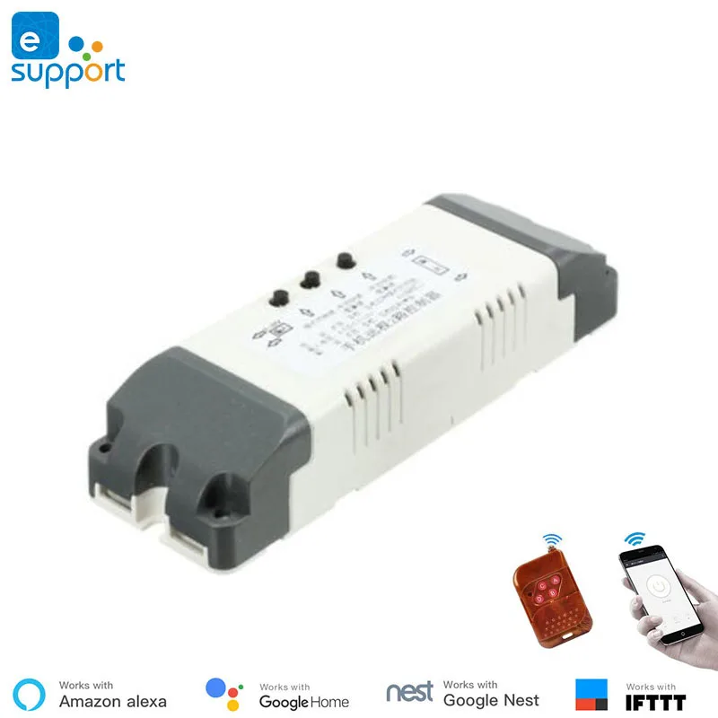 Интеллектуальная Автоматизация дома, Wi-Fi, 2 канала переключатель толчковой selflock модуль Wi-Fi ewelink app управление с дистанционным управлением реле - Комплект: 7-32V WiFi and RF