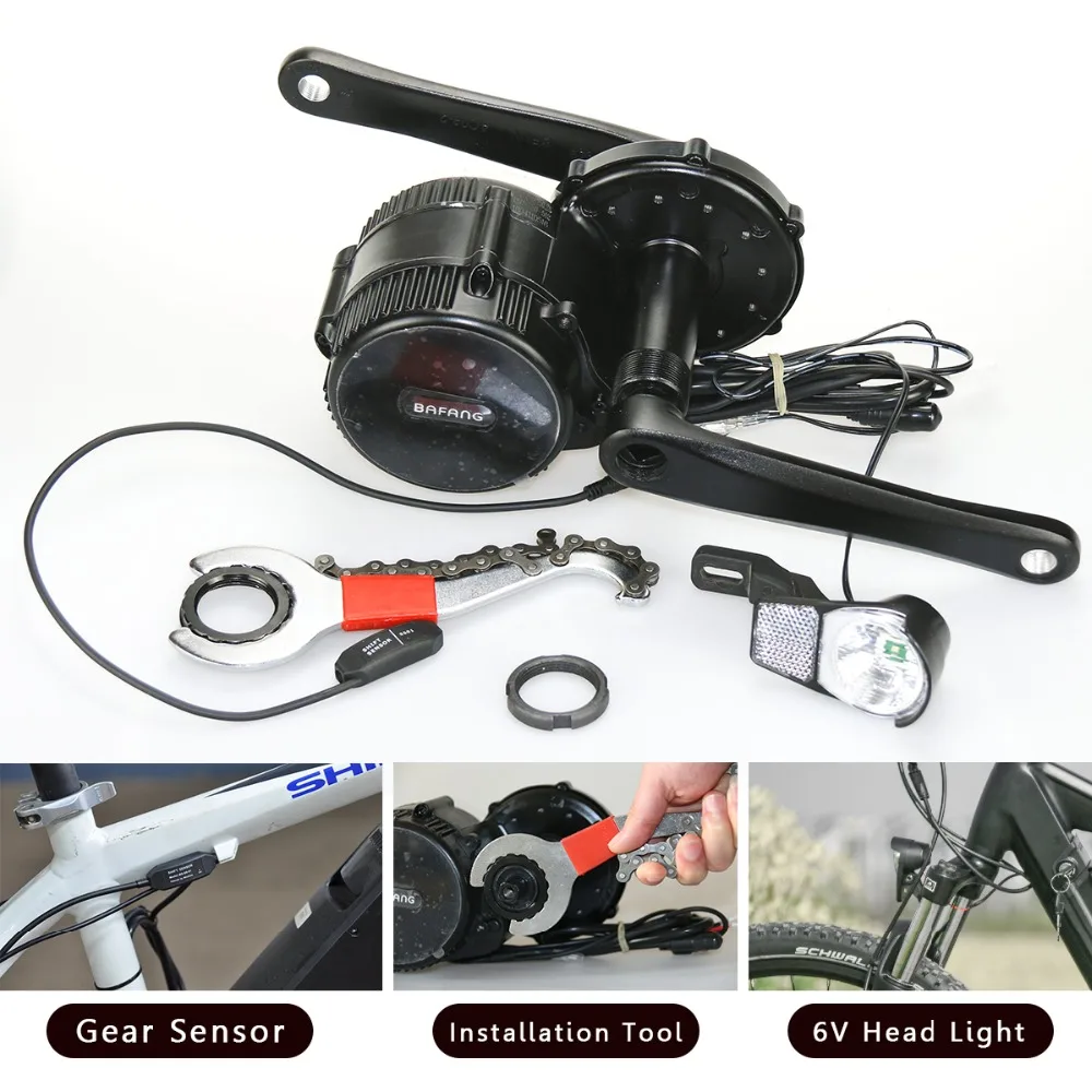 Top BAFANG BBS Motor Accessories Parts Gear Shift Sensor/ Hydraulic Brake Sensor/ 6V Head Light/ USB Programming Cable/ Wrench Tool 1