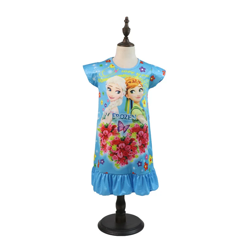 New Anna Elsa Children pajamas Summer Girls Baby Pajamas Cotton Princess girl Nightgown Home clothes Girl Sleepwear