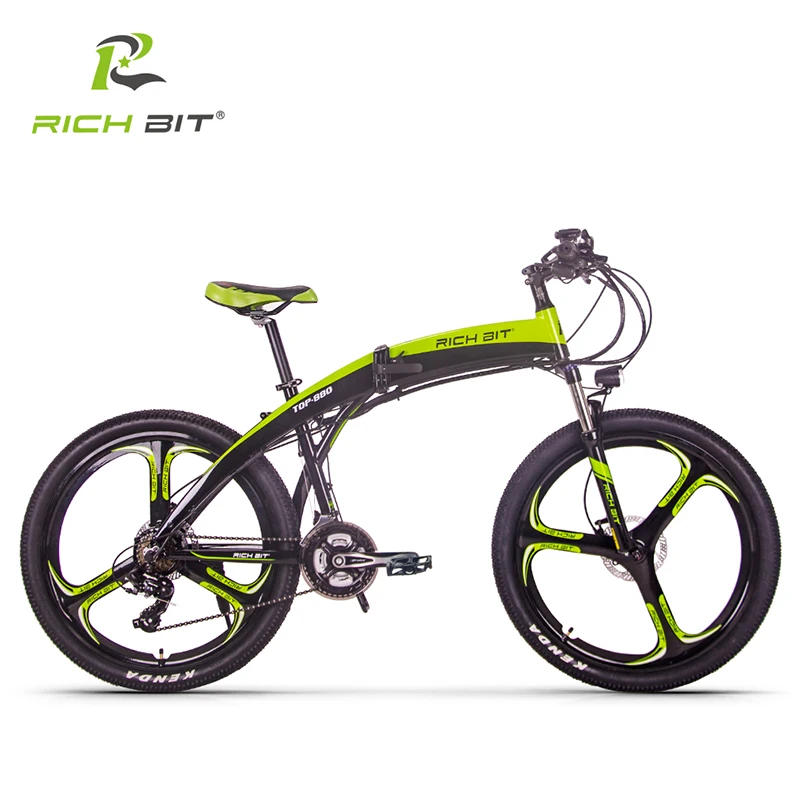 Excellent RichBit New RT-880 36V*250W Electric Bike Folding ebike Mountain Hybrid Electric Bicycle Frame Inside Li-on 9.6Ah Battery ebike 1