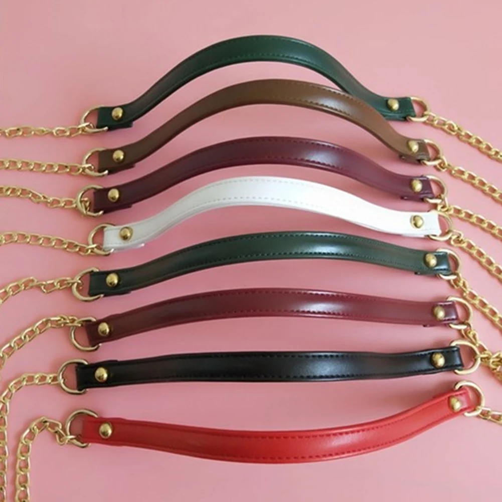 

120cm Pu Metal Chain For Shoulder Bags Handbag Buckle Handle DIY Candy Color Belt For Bag Strap Accessories Hardware Iron Chain