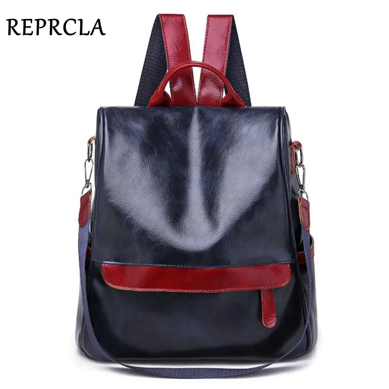 REPRCLA повседневный рюкзак с защитой от кражи, Женская дорожная сумка на плечо, рюкзаки из искусственной кожи, школьный рюкзак для девочек-подростков
