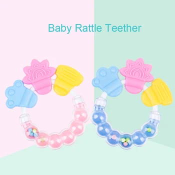 

Baby Teether Music Rattle Silicone Teethers with Rattle Toys Teething Baby Bpa Free Baby Care Acessorios Soft pacifier teether