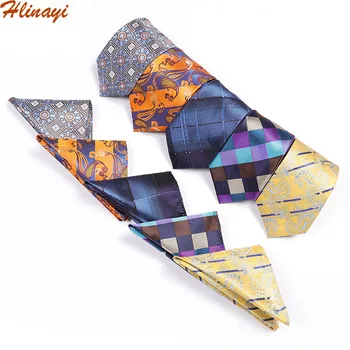 

Hlinayi Tie suit pocket towel suit polyester jacquard style striped suit