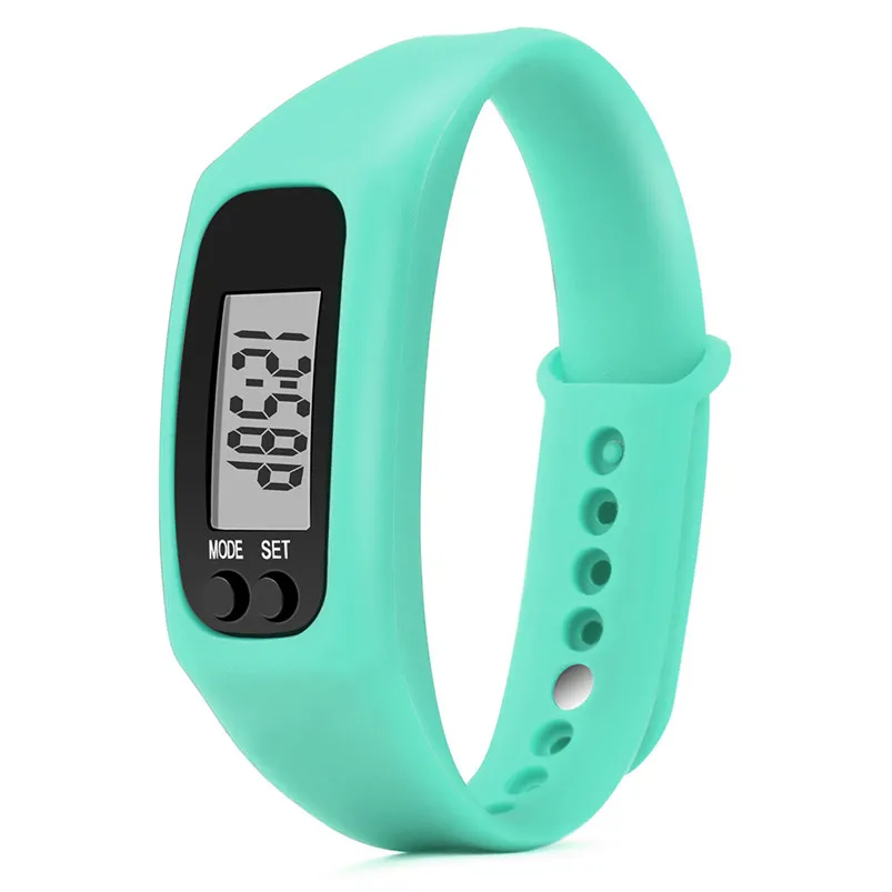  New Design Run Step Watch Bracelet Pedometer Calorie Counter Digital LCD Walking Distance Relogio Feminino Clock#2AP18 (1)