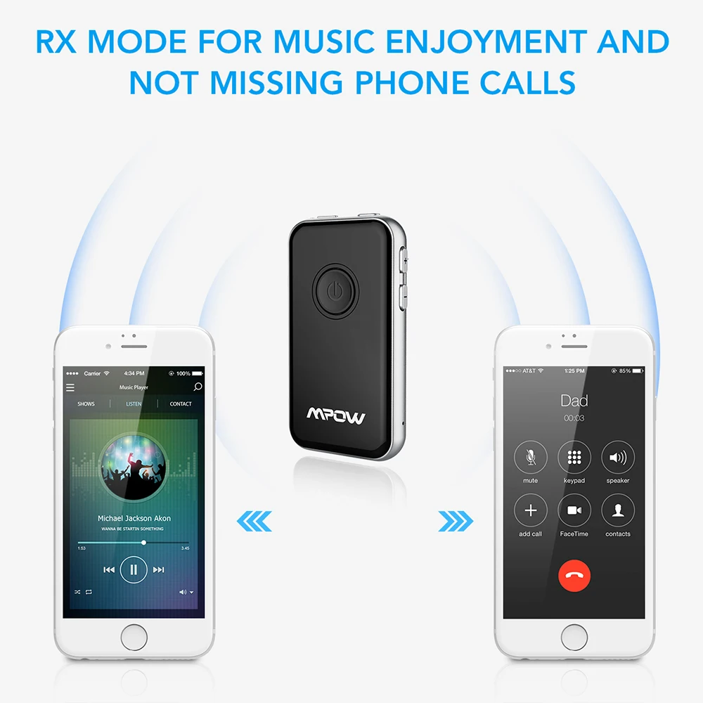 Bluetooth передатчик Mpow BH045 2 в 1 беспроводной динамик 3 5 мм аудиоадаптер для наушников