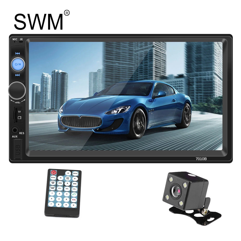 Автомагнитола 2 Din 7010B 7 &quot автомагнитола 1080 P сенсорный экран Bluetooth управление