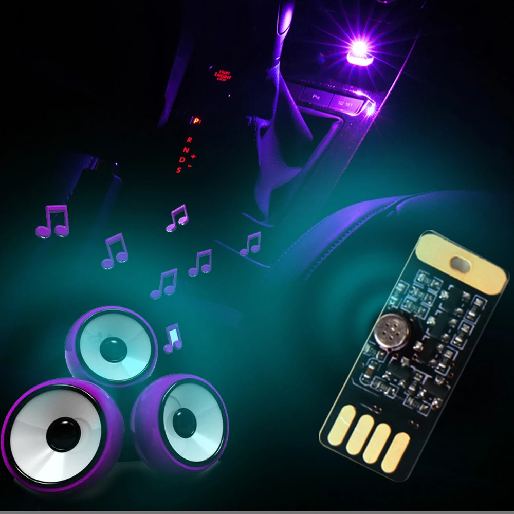 

7 Colorful USB Ambient Light Atmosphere For Ford Focus 2 Fusion Fiesta ST Ranger S Max Car Interior Light Car Atmosphere Lamp