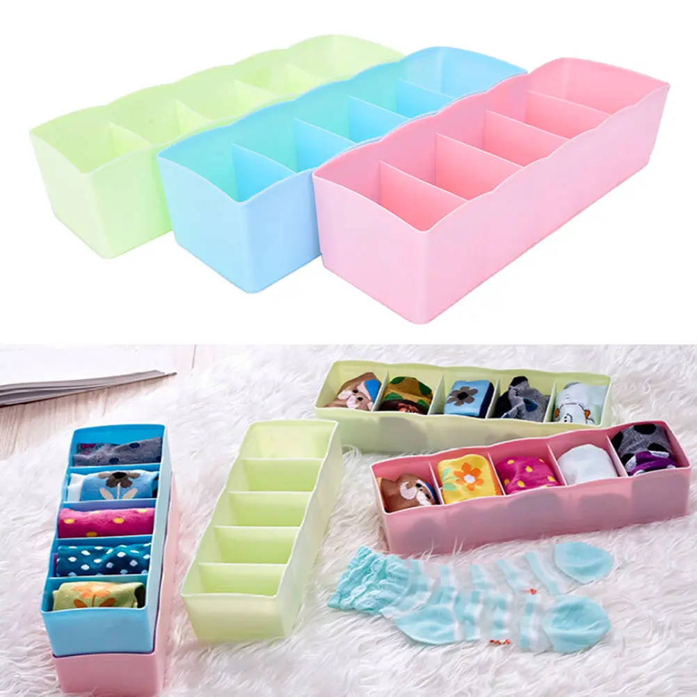 

1Pc Plastic Home Storage Box Bins Underwear Organizer Box Bra Necktie Socks Storage Organizer Desktop Drawer