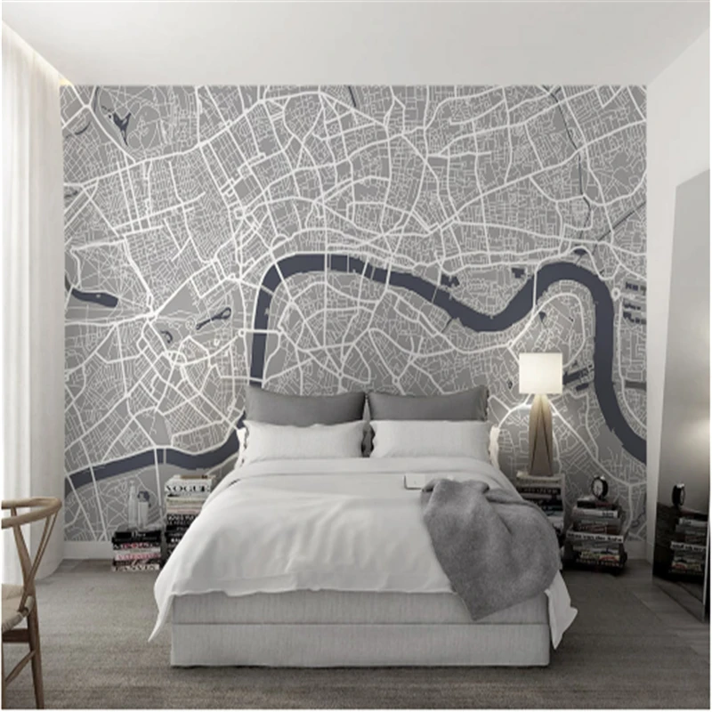 Custom 3d Wall Murals Grey Wallpaper Bedroom Line Gray Environment Friendly Non Woven Embossed Large Wall Decor Tv Room Wall Art