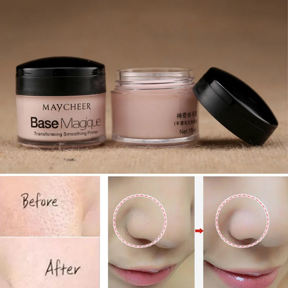 Primer de Maquiagem Controle de Óleo Cobertura de Poros Corretivo Duradouro Rugas Facial Base Cosmética Efeito Incrível