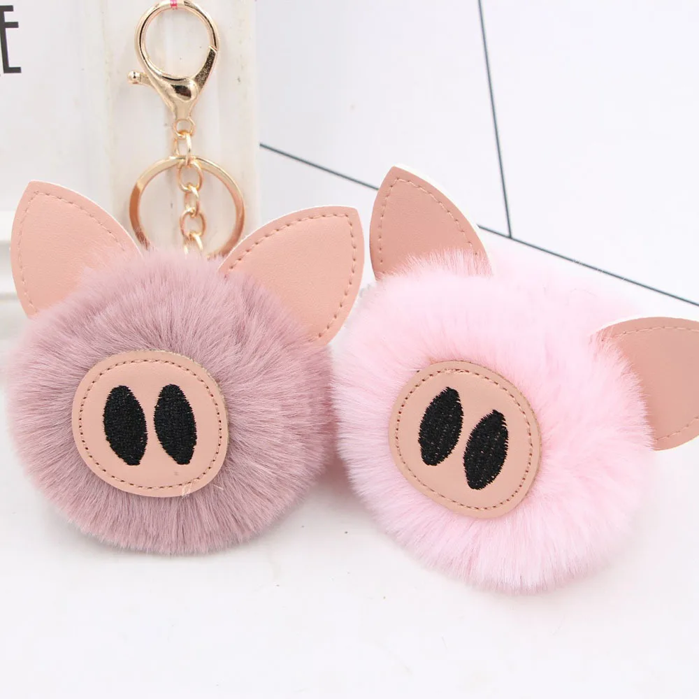 

Joylong Plush Kawaii Keychain Kids Vipkid Keroppi Fuzzy Plush Toys For Children Cute pig hair ball keychain bt21 keychain