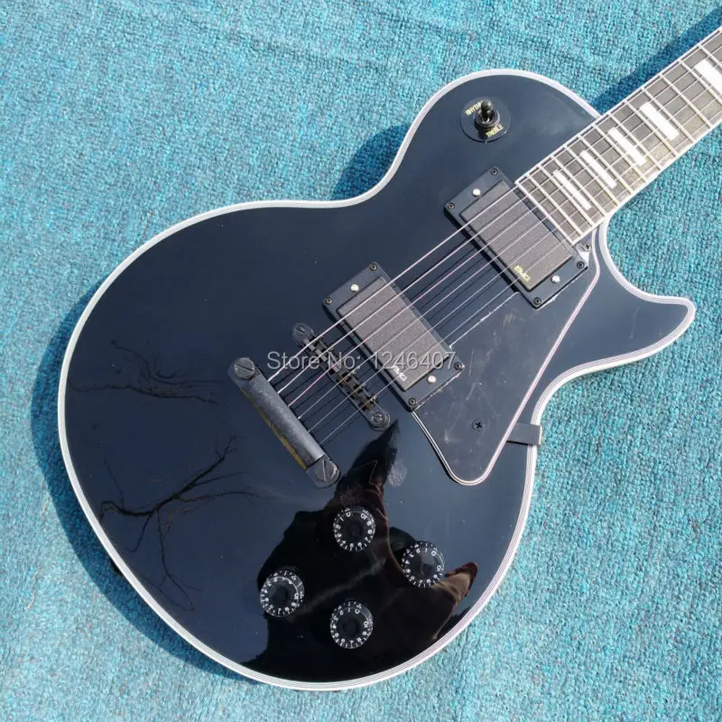 

Free delivery of high quality custom shop Electric Guitar Black hardware, ebony bound LP guitar, wholesale and retail, real phot