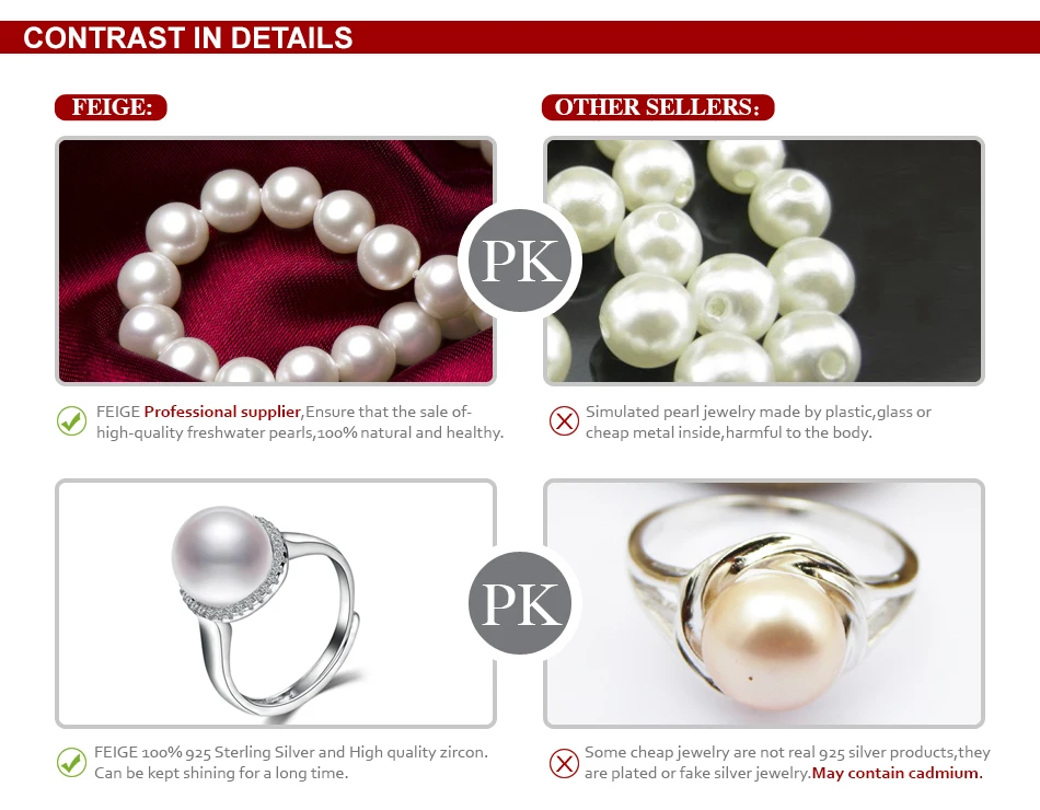 FEIGE Новое поступление 8-9 мм белый пресноводный жемчуг кольца с изменяемыми размерами кольцо из стерлингового серебра 925 для женщин натуральный стиль ювелирные изделия