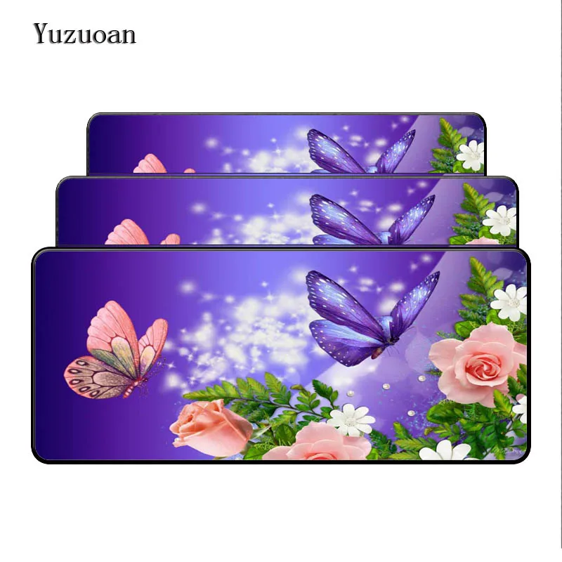 

Yuzuoan Large Gaming Mousepad Wholesale Gamer Speed Mousemat Stylish Beautiful Butterfly Durable Soft Rubber Designed Mouse Pad