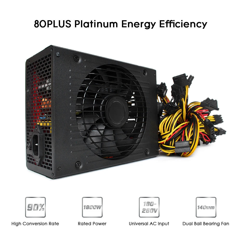 1800W For Mining Bitman Switching Power Supply for Ethereum S9 S7 L3 Rig mining machine antminer l3 asic s9 psu more than 1600W