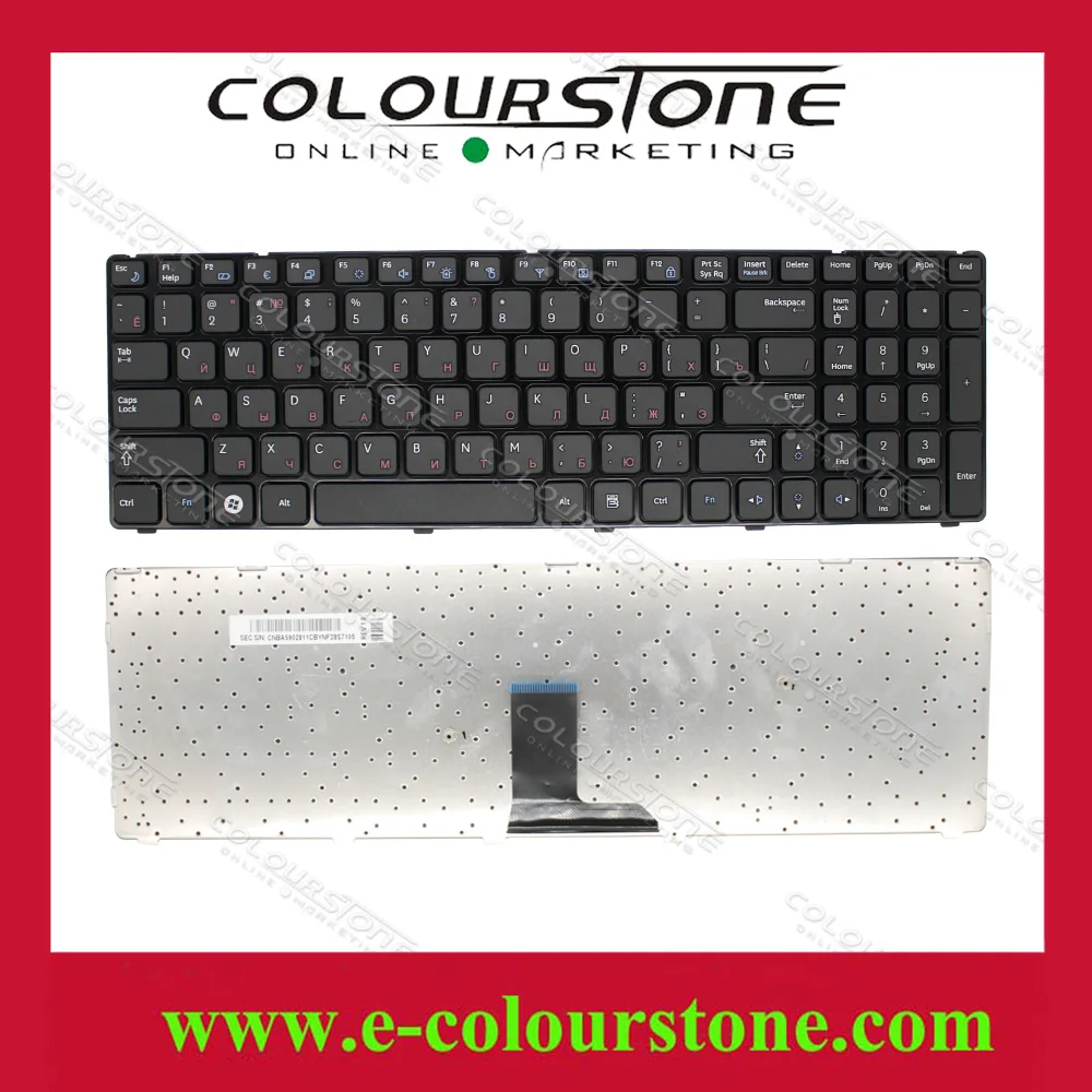 

New Russian keyboard For Samsung R580 R590 BA59-02680A NP-R580 NP-R590 Laptop Keyboard with Frame Black Color