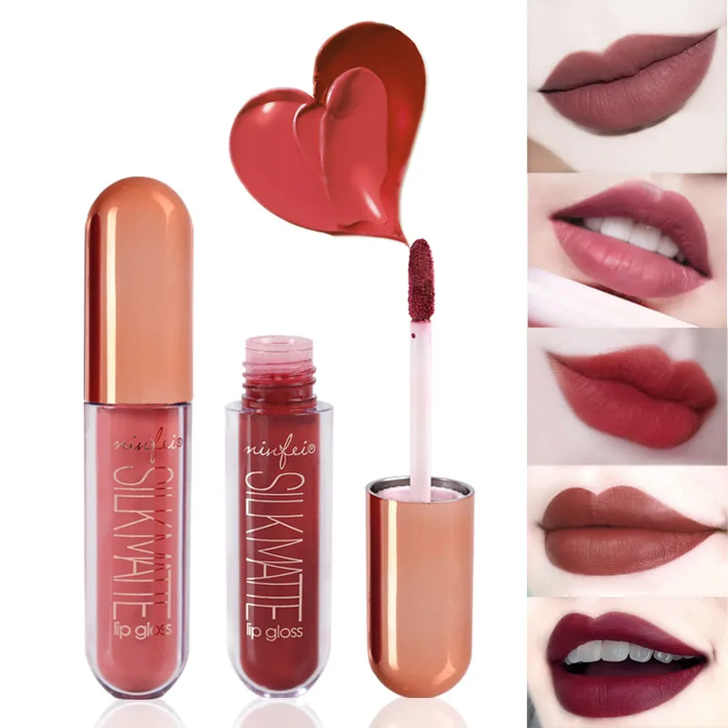 

5colors/set Liquid Lipstick Lip Gloss Kits Long Lasting Waterproof Makeup Matte Lipgloss Sexy Red Women Lips For Different Scene