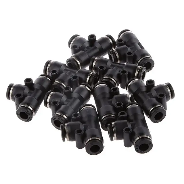 WINOMO 10pcs Tube OD 6mm 1/4 Tee Union Pneumatic Push Connector Air Line Quick Fittings Joint Adapter Couplings