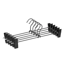 Hangerlink Matt Black Metal Heavy Duty Pants Skirt Slack Hangers, Trousers Hanger with Clips Rack Swivel Hook (12pcs/Lot)