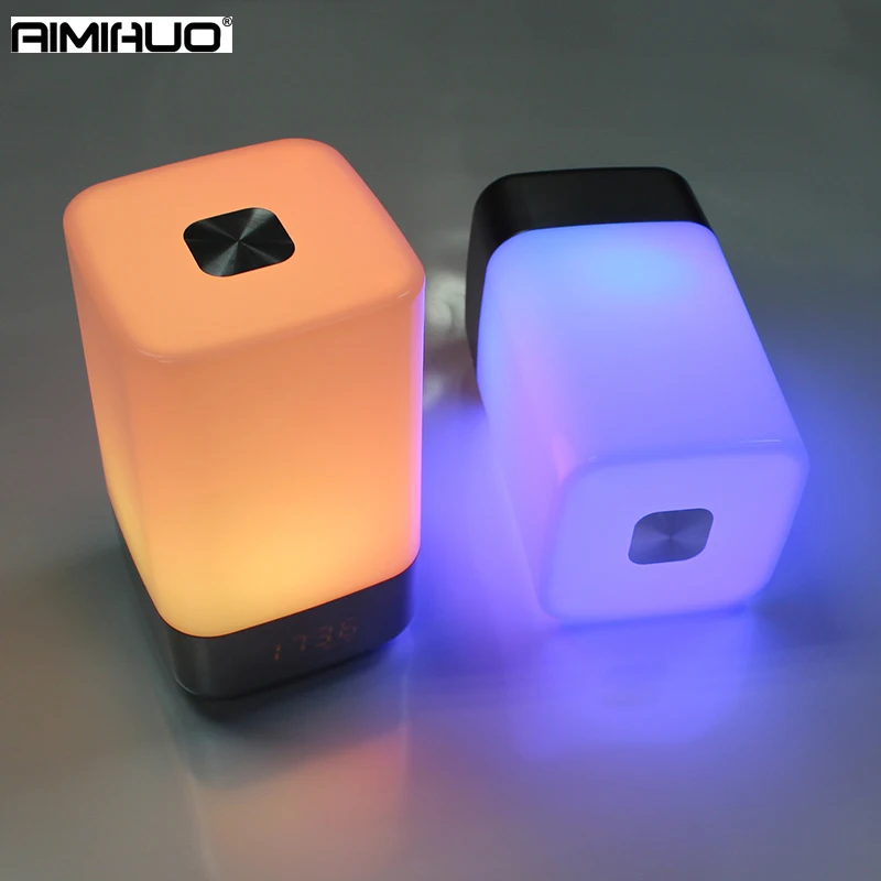 

AIMIHUO LED Night Light Multifunctional USB Charging Touch LED Night Lamp Colorful Atmosphere Lights Alarm Clock Wake Lightbox