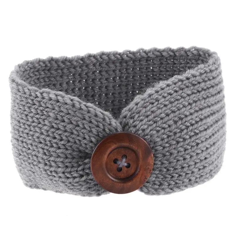 

Toddler Infant Baby Girl Knitted Button Headbands Knotted Head Wrap Band Girl Headbands Kids Headband Bow hair Accessories