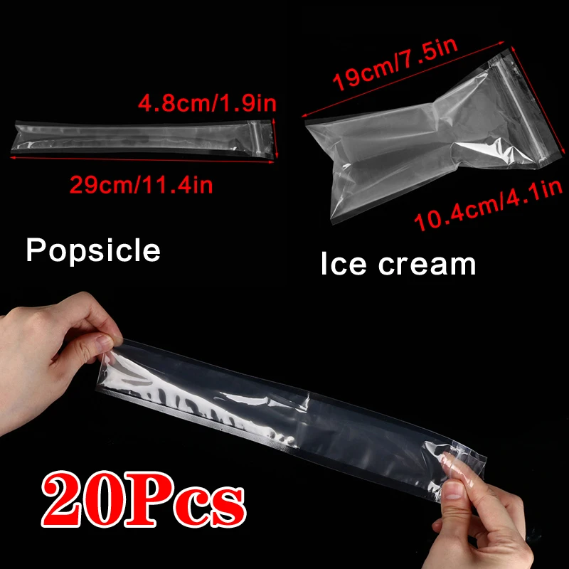 20 штук прозрачный лед формы сумки PE одноразовый лед палочки мешок здоровые домашние изготавливаем для клиентов различные ароматы мороженого инструменты