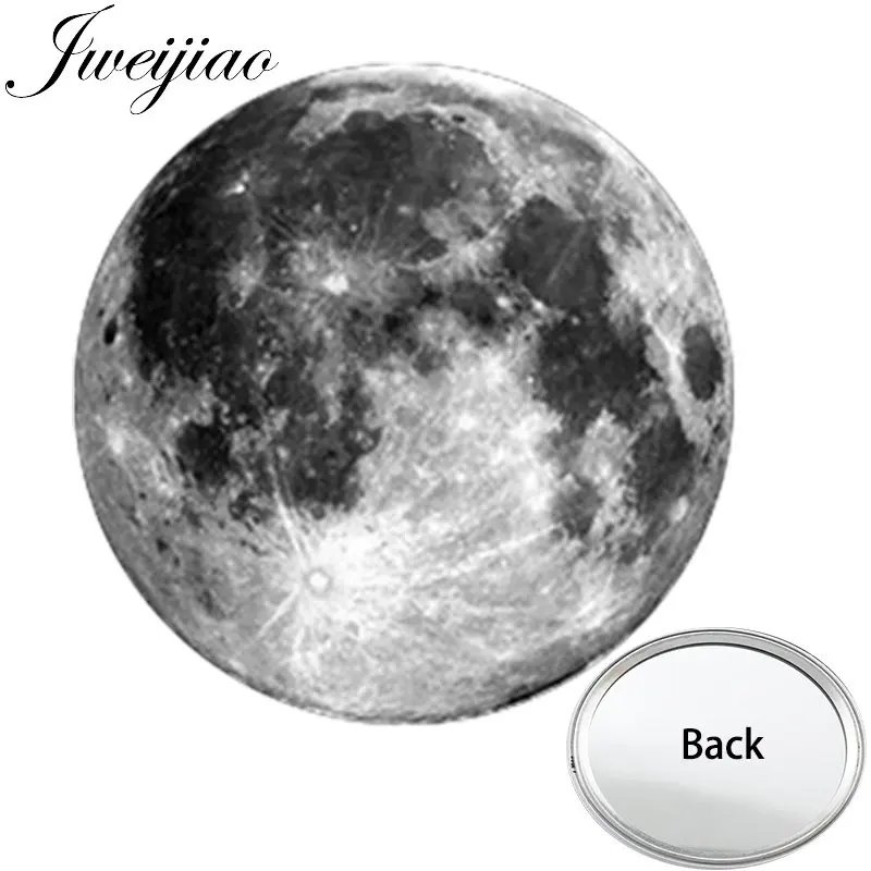 JWEIJIAO полумесяц полная луна миниатюрное карманное зеркало любителей астрономии Портативный Макияж тщеславие ручной дорожный кошелек зеркало - Цвет: MO01