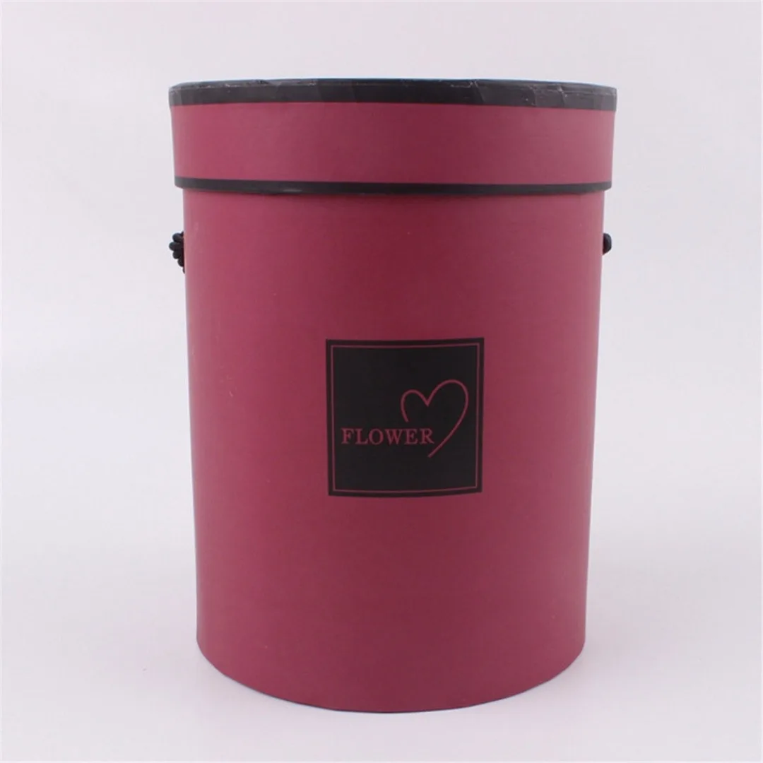 Handheld Round Flower Bouquet Boxes Living Vases Florist Box Flower Plant Boxes 5 Colors