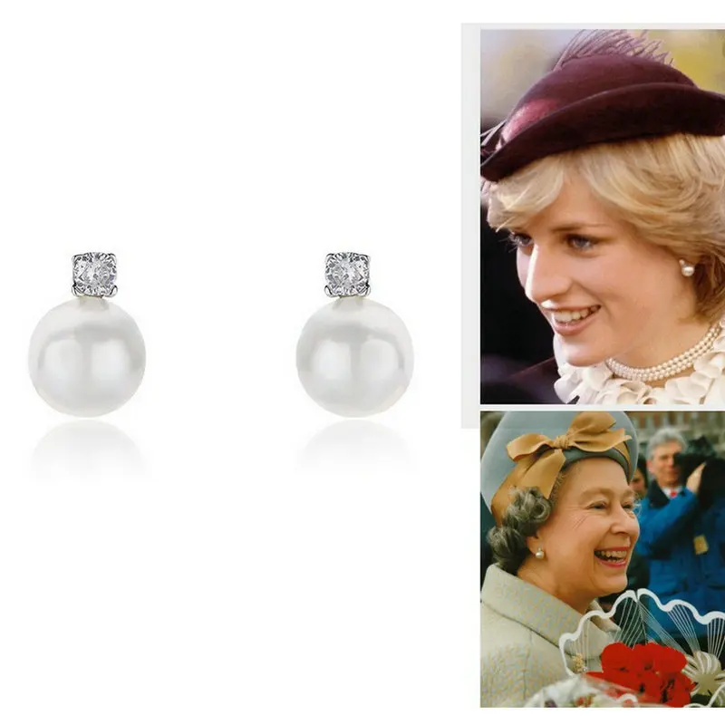 high end beautiful pearl earrings diana