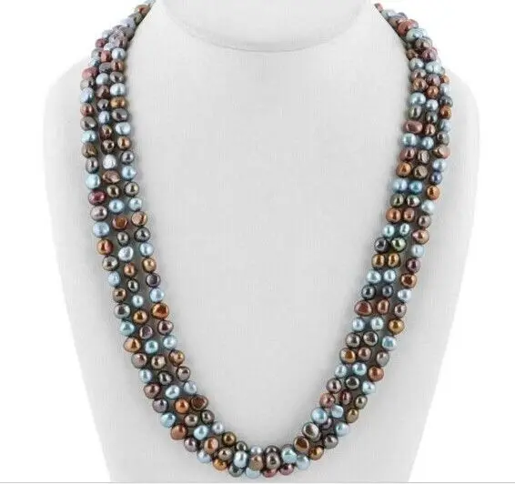 

Superb 50"9-11mm Natural south sea genuine chocolate black gray pearl necklace