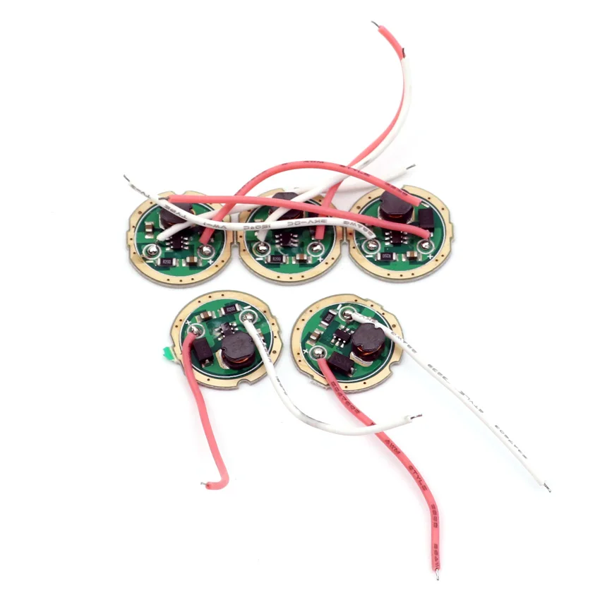 

5PCS 15.3MM 20MM diameter 3W LED Q5 LED Emitter driver board single mode 1.5-3V input led Flashlight torch Circuit Board