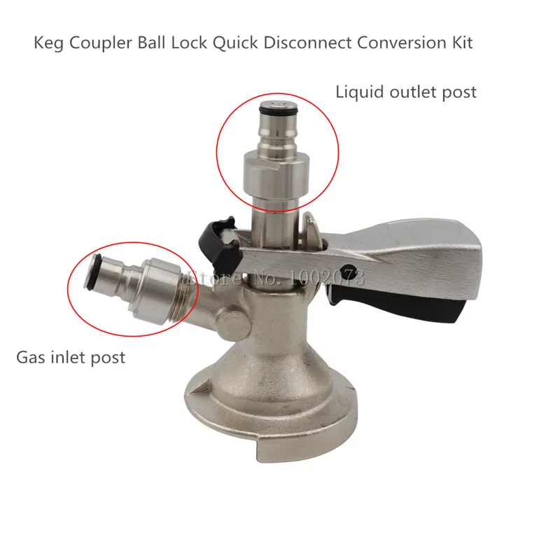Stainless Steel Ball Lock Conversion Post , Convert to Ball Lock Keg Coupler Adapter for Homebrew A D S G Type Keg Coupler (11)