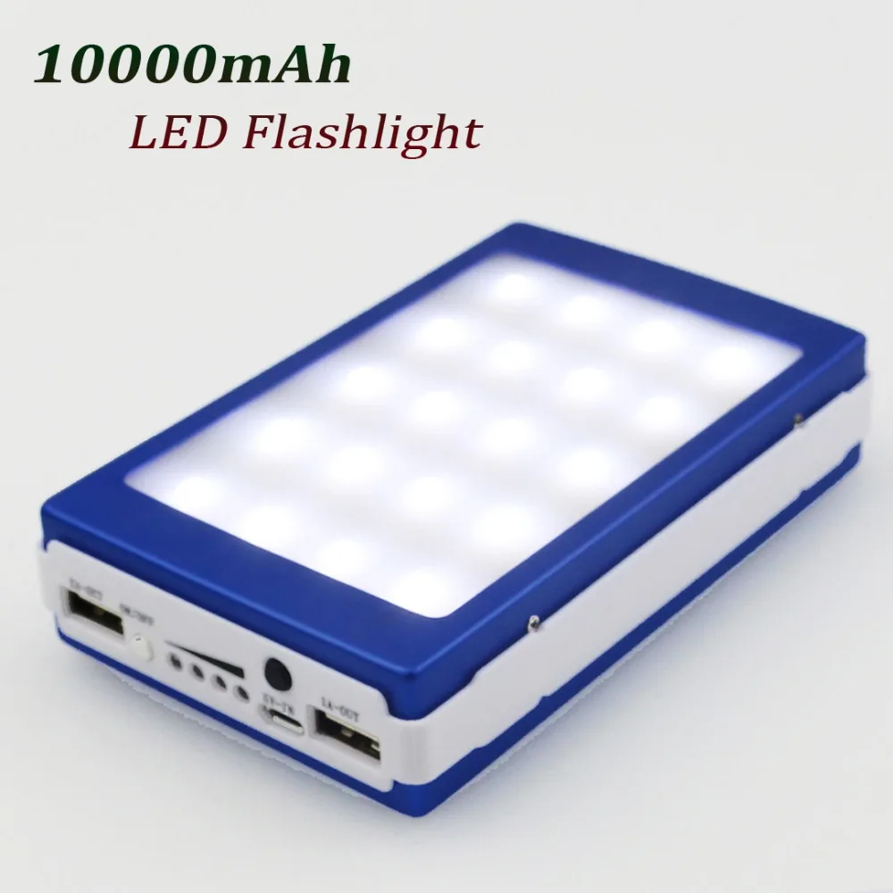 Solar Power Bank 10000mAh Portable Cargador Solar Energy LED Light External Battery Mobile Phone Charger for Laptop Tablet 