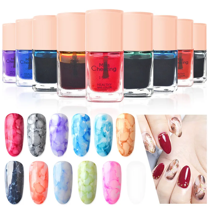 

1 Pcs Nail Polish Glue Gel Inks Gradient Marble Pattern Non-toxic Manicure Blooming Gel Fashion Makeup Blossom Gel