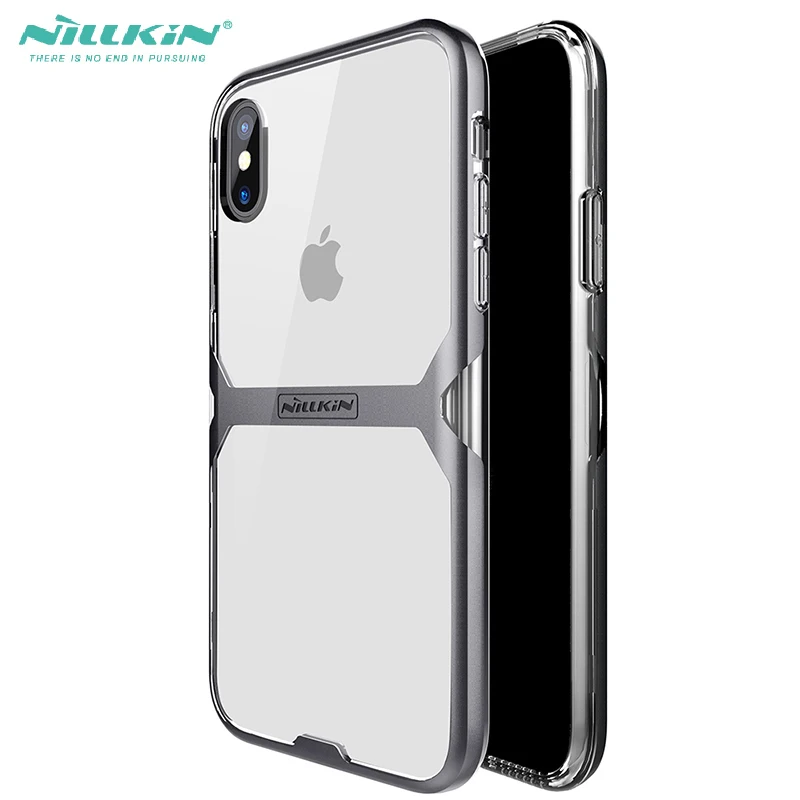 

Impact Protection Plain Case For Iphone X 10 Nillkin Crystal PC + Transparent Clear TPU Hydrid Cover Case For iphonex iphone10