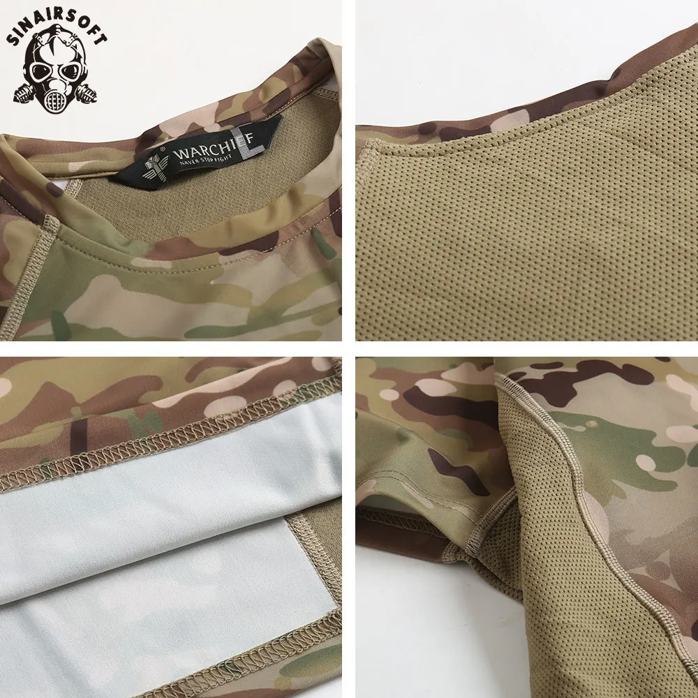 SINAIRSOFT тактическая короткая камуфляжная футболка в стиле милитари спортивная