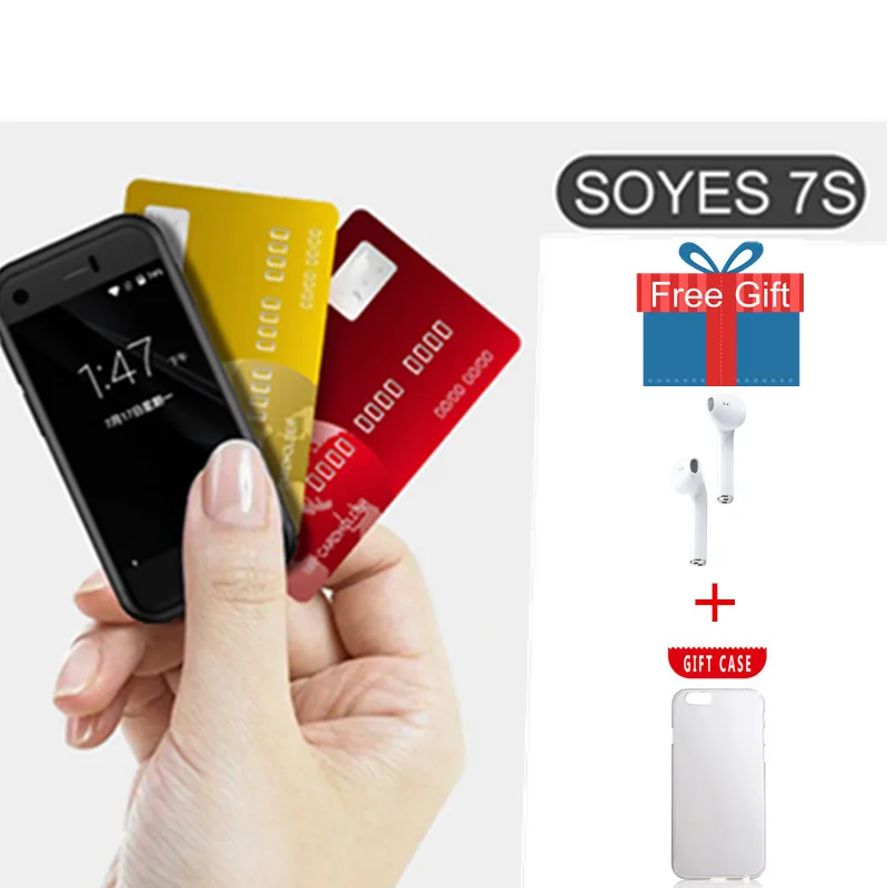 Soyes 7S Мини Android смартфон 2,5" Высокое разрешение экран Quan Core 1 Гб ОЗУ 8 Гб ПЗУ 5,0 МП Две sim-карты телефон