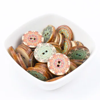 

Natural Wooden Flower Stripe Round Pattern Scrapbooking Craft Embellishments Handmade DIY Handicraft Home Decoration 20mm 20pcs