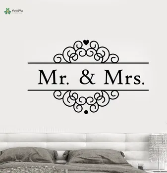 

YOYOYU Vinyl Wall Decal "Mr And Mrs" Wedding Salon Family Living Room Bedroom Home Atr Decoration Stickers FD219
