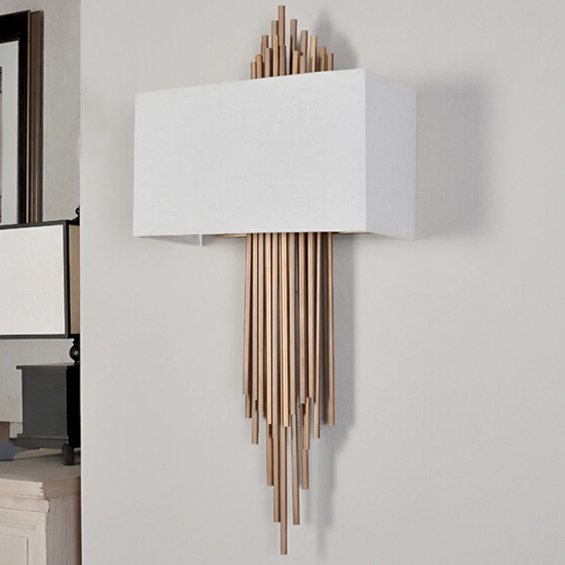 Creative metal pipe copper E14 living wall lamp indoor lighting bedside lamps wall lights home