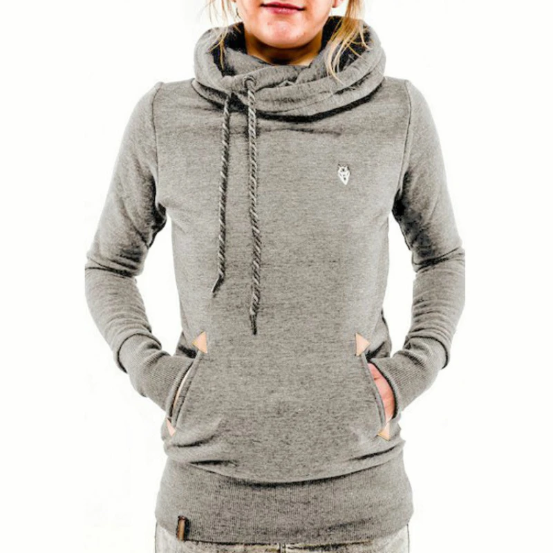 2019 New Hoodies For Women Solid Color Hooded Sweatshirt Long-sleeved Plus Size Causal Sweatshirts Ladies