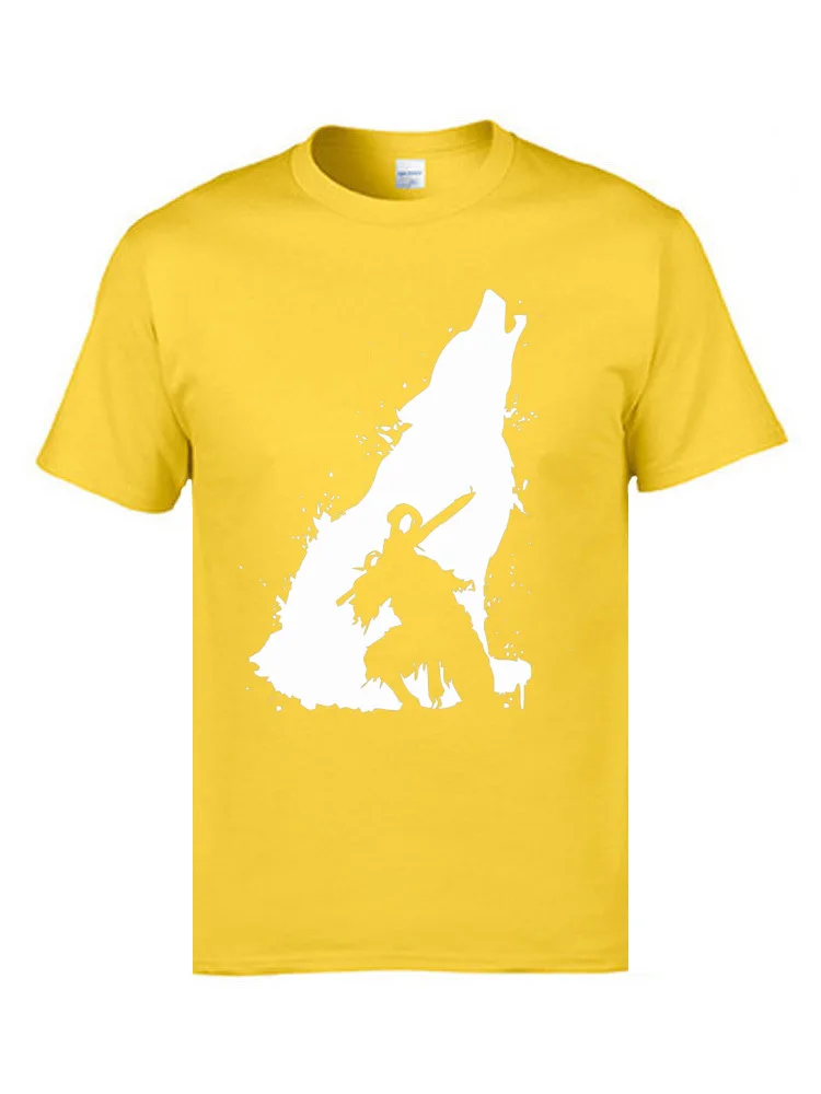 Artorias & Sif Tshirt 1291 Tops Shirts New Arrival Round Collar Normal Short Sleeve 100% Cotton Men's T-shirts T Shirt Artorias & Sif Tshirt 1291 yellow