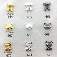 100 шт./пакет Японский Корейский 3D сплав для дизайна ногтей Kawaii Bear DIY металлический ногтей Шарм Дизайн ногтей Инструменты для укладки